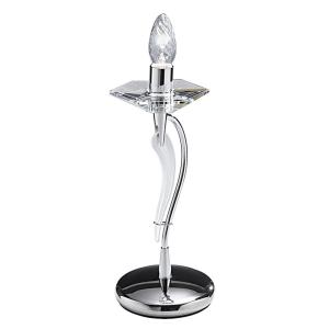 Metallux Lámpara de mesa Icaro con vidrio cristal, cromo