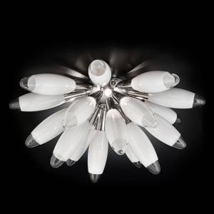 Metallux Lámpara de techo de vidrio blanca Flo, 55 cm