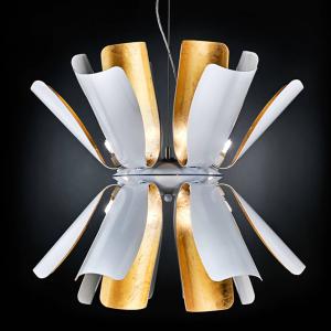 Metallux Lámpara colgante de diseño Tropic con pan de oro