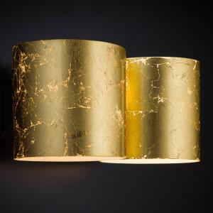 Metallux Lámpara de pared de 2 luces Brick con pan de oro