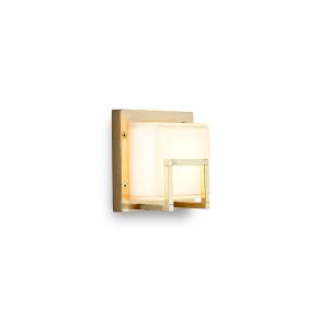 Moretti Luce Aplique LED exterior Ice Cubic 3407, latón nat…
