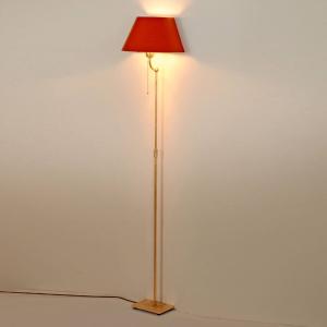Menzel Living Elegant lámpara de pie pantalla roja