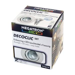 MEGATRON Foco empotrado LED Decoclic set GU10 4,5 W blanco