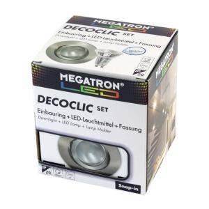 MEGATRON Foco empotrado LED Decoclic set GU10 4,5 W hierro