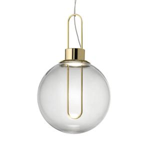 Modo Luce Orb lámpara colgante LED, latón, Ø 25 cm