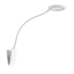 Prios lámpara de pinza LED Harumi, blanca, batería recargab…