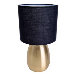 Näve Lámpara de mesa Aurum, pantalla textil, negro/oro