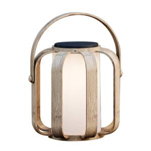 Nordlux Lámpara LED solar decorativa Bob, madera de bambú