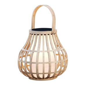 Nordlux Lámpara LED solar decorativa Leo, madera de bambú