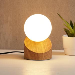 NOWA GmbH Lámpara de mesa LED Alisa, soporte óptica madera