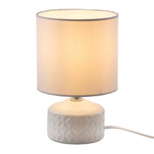 NOWA GmbH Lámpara de mesa Jon con base de cerámica, blanca