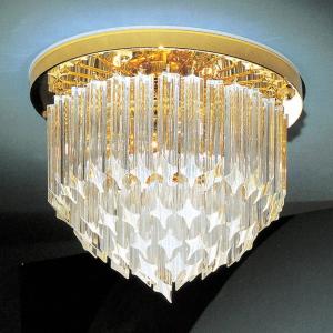 Novaresi Lámpara de techo de cristal Punta chapado oro 24K
