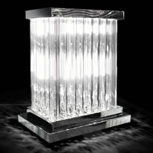 Novaresi Lámpara de mesa de cristal brillante Dorico