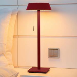 OLIGO Glance lámpara de mesa LED rojo mate