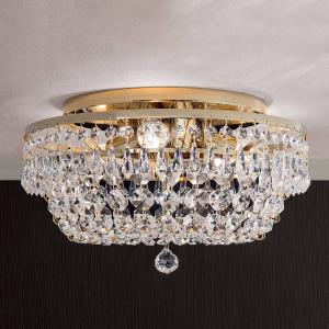 ORION Lámpara de techo cristal SHERATA redonda oro 35 cm