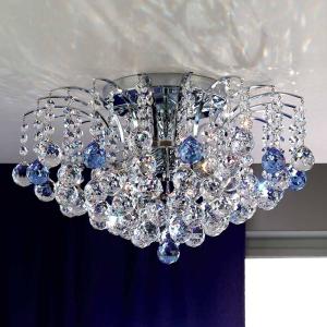 ORION LENNARDA - Lámpara de techo de cristal, azul/cromo