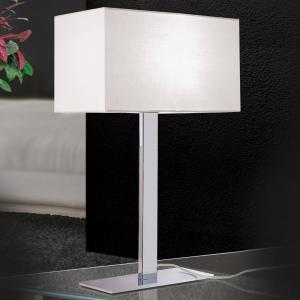 ORION Lámpara de mesa Grigor con pantalla de lino blanco