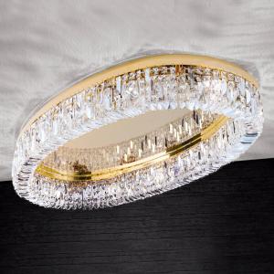 ORION Lámpara de techo Premium Ring ovalada, cristales