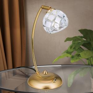 ORION Lámpara de mesa Maderno, cristal de plomo, oro