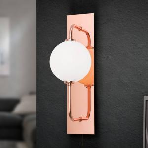 ORION Aplique LED Pipes con bola de vidrio, cobre