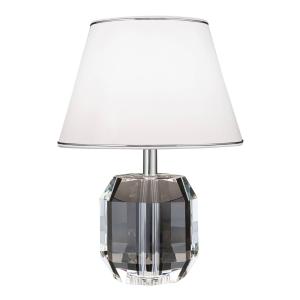 ORION Lámpara de mesa Alexis con cristal cromo/blanco