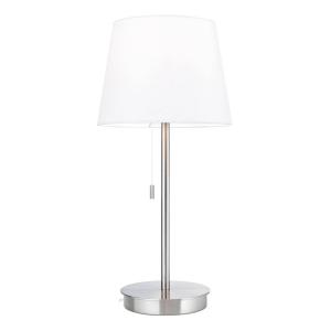 ORION Lámpara de mesa Ludwig, USB blanco/níquel mate
