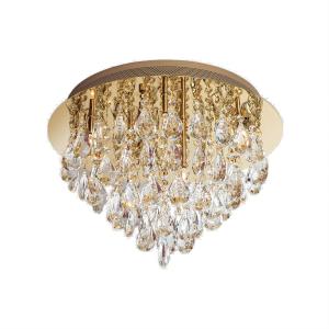 ORION Lámpara de techo Celeste con cristales K9, Ø45cm, oro…