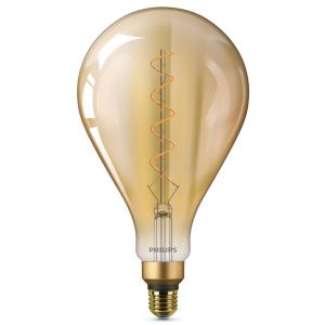 Philips E27 4,5W bombilla LED Giant, blanco cálido, oro