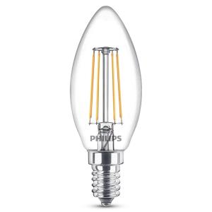 Philips E14 vela LED 4,3W blanco cálido filamento