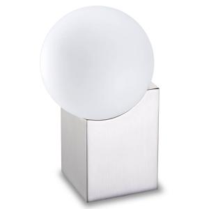 Pujol Iluminación Lámpara de mesa Cub 17,5 cm níquel mate