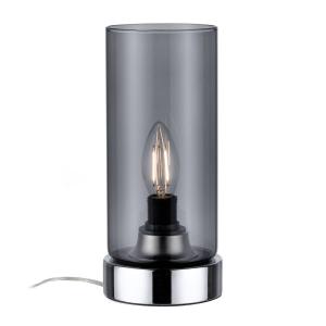 Paulmann lámpara de mesa Pinja cromo/gris humo