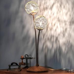 Paul Neuhaus Lámpara de mesa Greta en look óxido, 2 luces
