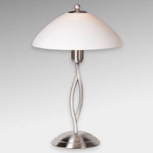 Steinhauer Lámpara de mesa Capri altura 45 cm acero/blanco