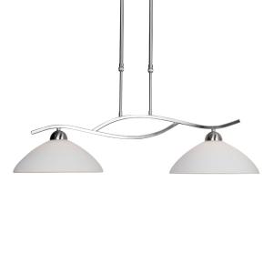 Steinhauer Lámpara colgante Capri 2 luces acero/blanco