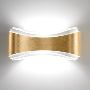 Selène Aplique LED Ionica de acero, decoración pan de oro