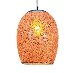Searchlight Lámpara colgante Crackle en cromo-naranja