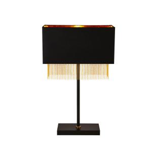 Searchlight Lámpara de mesa Fringe con pantalla textil