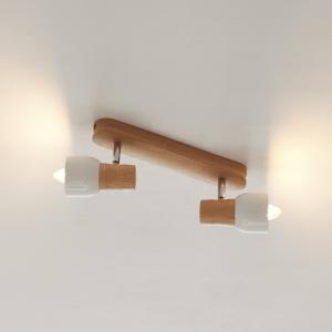 Spot-Light Lámpara de techo de madera Svantje, 2 focos