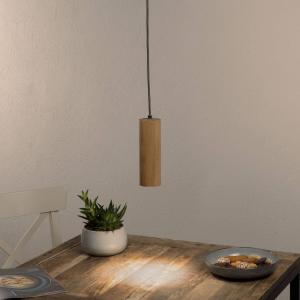 Spot-Light Lámpara colgante LED Pipe, 1 luz, madera de robl…