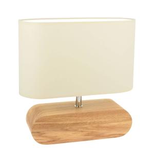 Spot-Light Lámpara de mesa Marinna, pie de roble, pantalla…