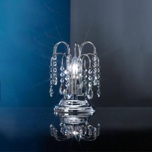ONLI Pioggia lámpara de mesa con lluvia de cristal, 26cm, c…