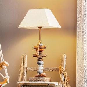 ONLI Lámpara de mesa Seregon con decoración de piedra, altu…
