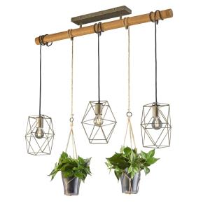 Trio Lighting Lámpara colgante Plant, 3 luces, vidrio decor…