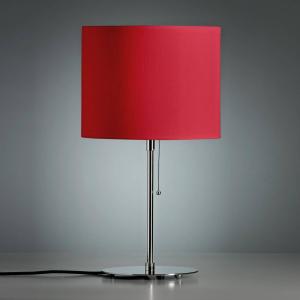 TECNOLUMEN Lámpara de sobremesa con pantalla de lino rojo