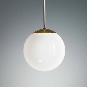 TECNOLUMEN Lámpara colgante con esfera de ópalo 20 cm latón…