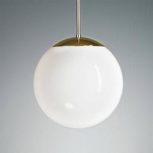 TECNOLUMEN Lámpara colgante con esfera de ópalo 25 cm latón…