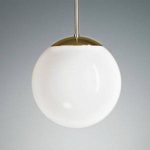 TECNOLUMEN Lámpara colgante con esfera de ópalo 30 cm latón…