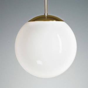 TECNOLUMEN Lámpara colgante con esfera de ópalo 40 cm latón…