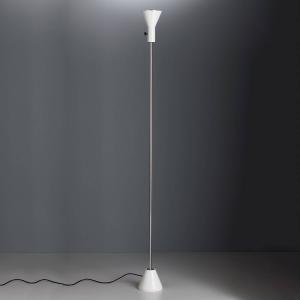 TECNOLUMEN Lámpara de pie de diseño Gru blanca con LED