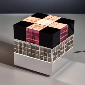 TECNOLUMEN Cubelight Lámpara de mesa LED, rosa/negro
